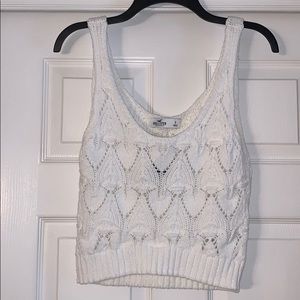NWT Hollister cropped white sweater tank